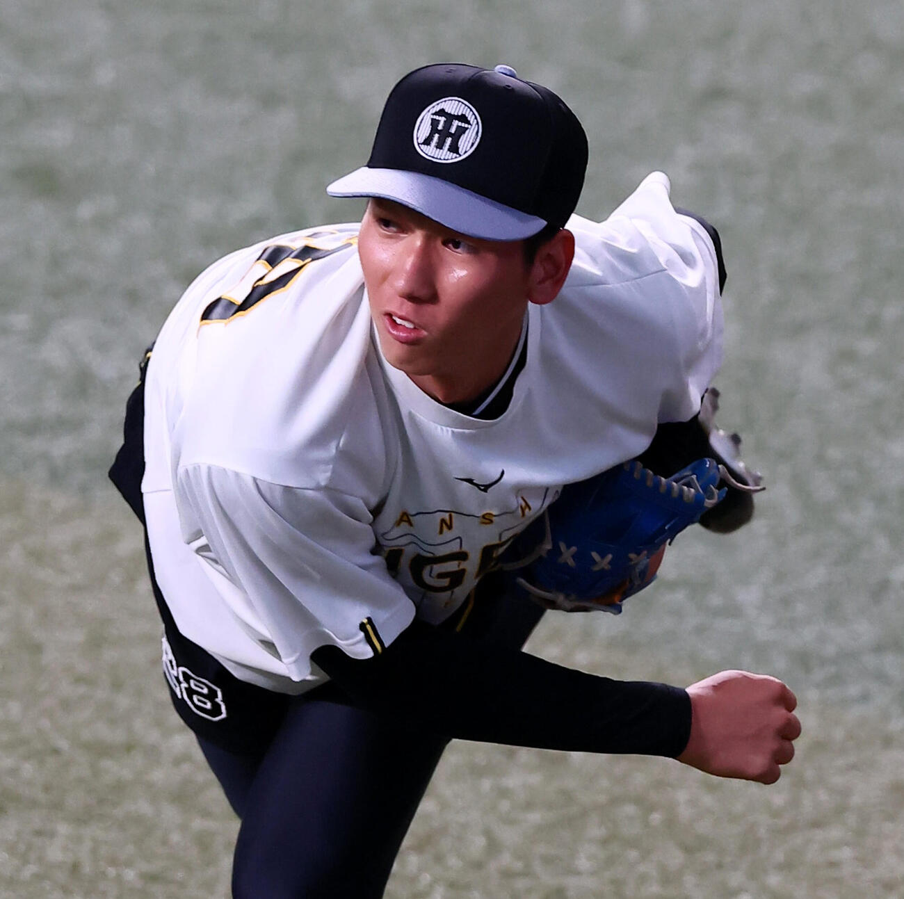 中日対阪神　　練習でキャッチボールする阪神今朝丸裕喜（撮影・加藤哉）