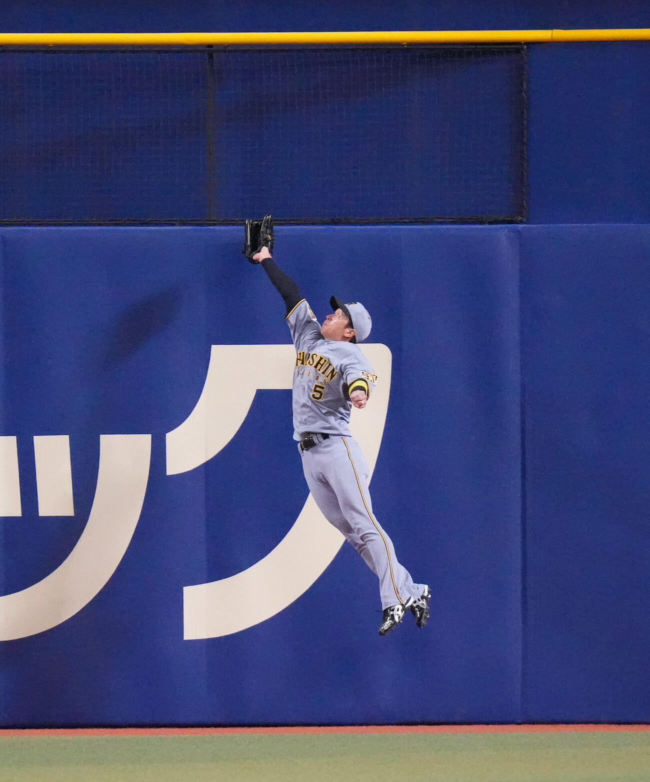 中日対阪神　6回裏中日1死、細川成也の打球を好捕する近本光司（撮影・森本幸一）