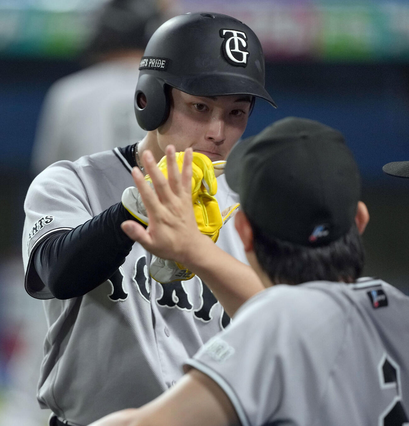ヤクルト対巨人　8回表巨人1死満塁、泉口友汰の犠飛で生還した浦田俊輔（撮影・たえ見朱実）