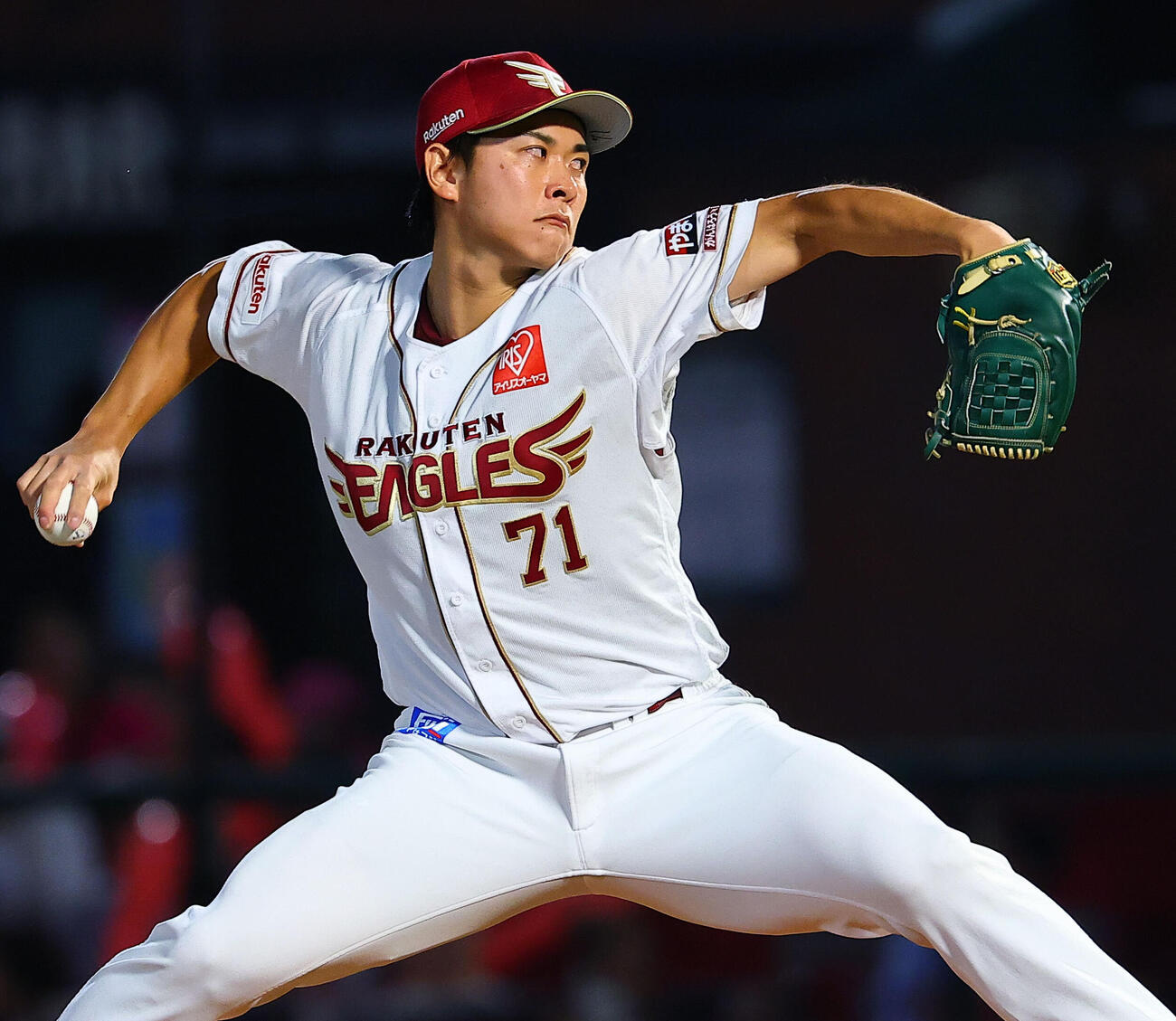 楽天対オリックス　力投する柴田大地（撮影・野上伸悟）