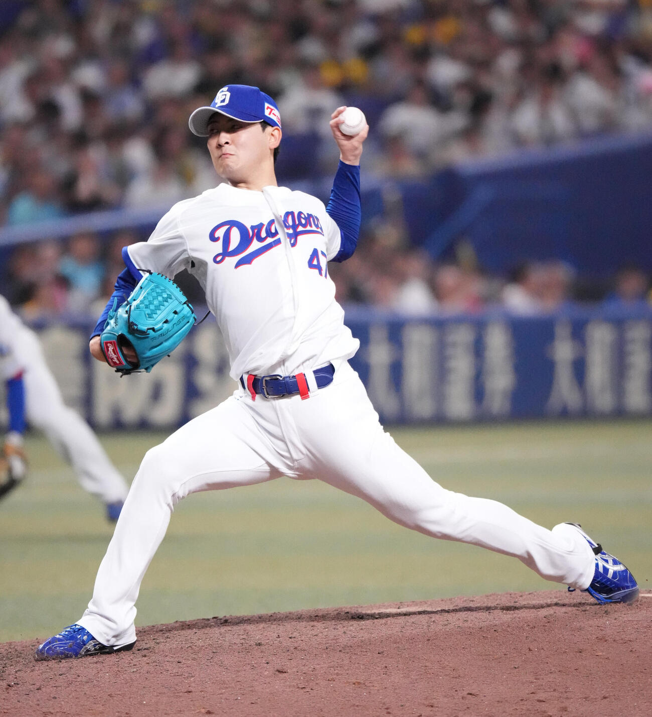 中日対阪神　8回表、中日3番手で登板する吉田聖弥（撮影・森本幸一）