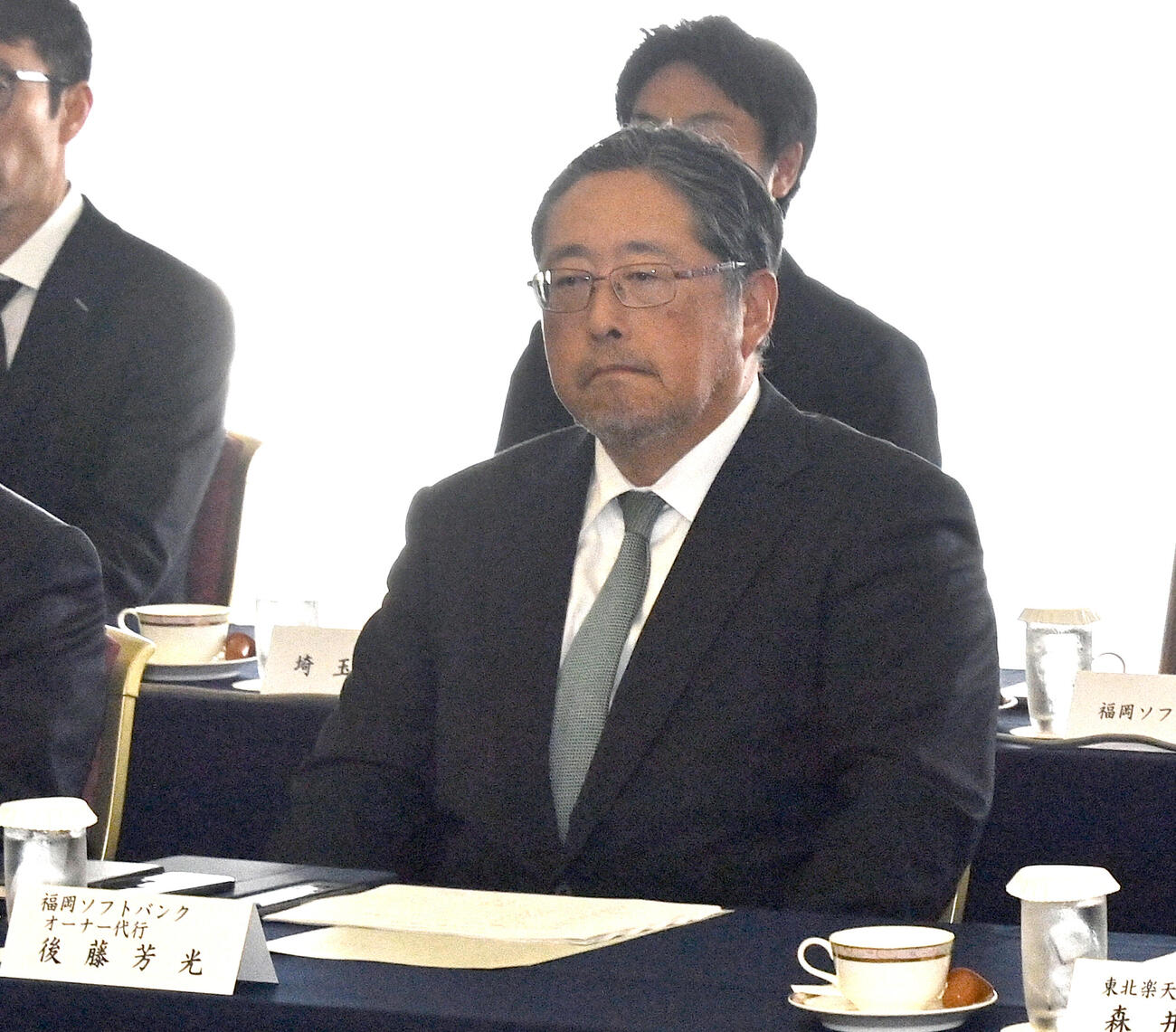 プロ野球オーナー会議に臨むソフトバンクの後藤芳光オーナー代行＝都内のホテル（代表撮影）