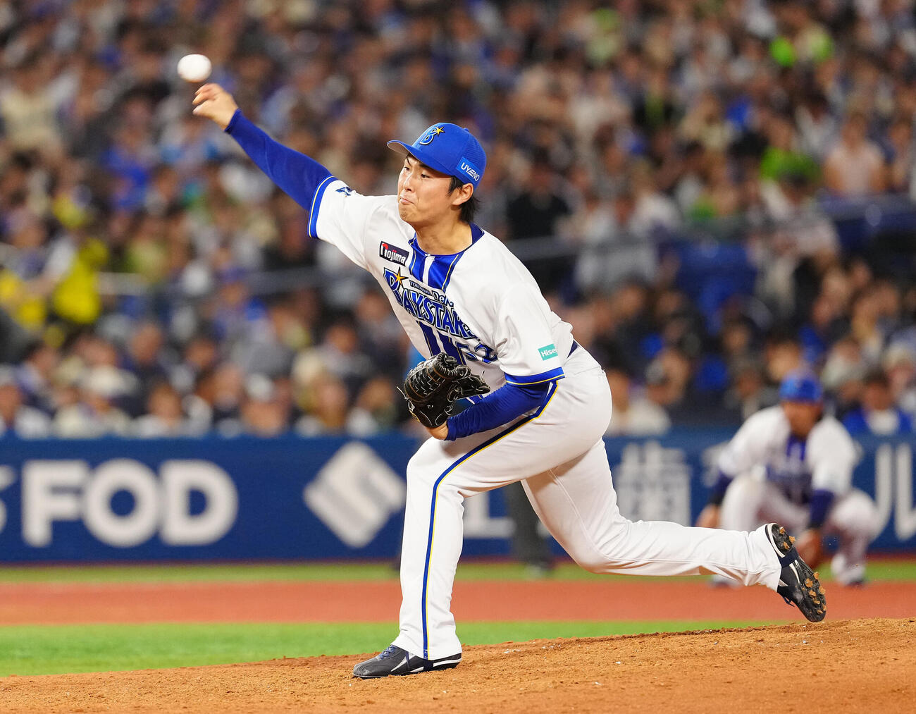 DeNA対ヤクルト　7回表から2番手で登板したDeNA浜地真澄（撮影・鈴木みどり）