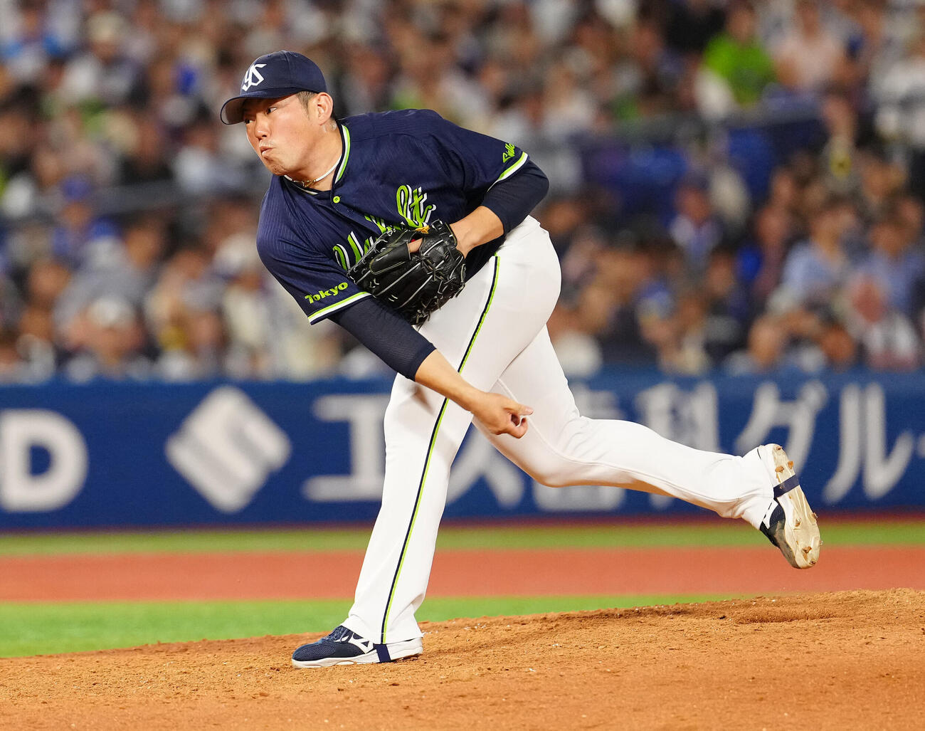 DeNA対ヤクルト　7回裏から3番手で登板したヤクルト大西広樹（撮影・鈴木みどり）