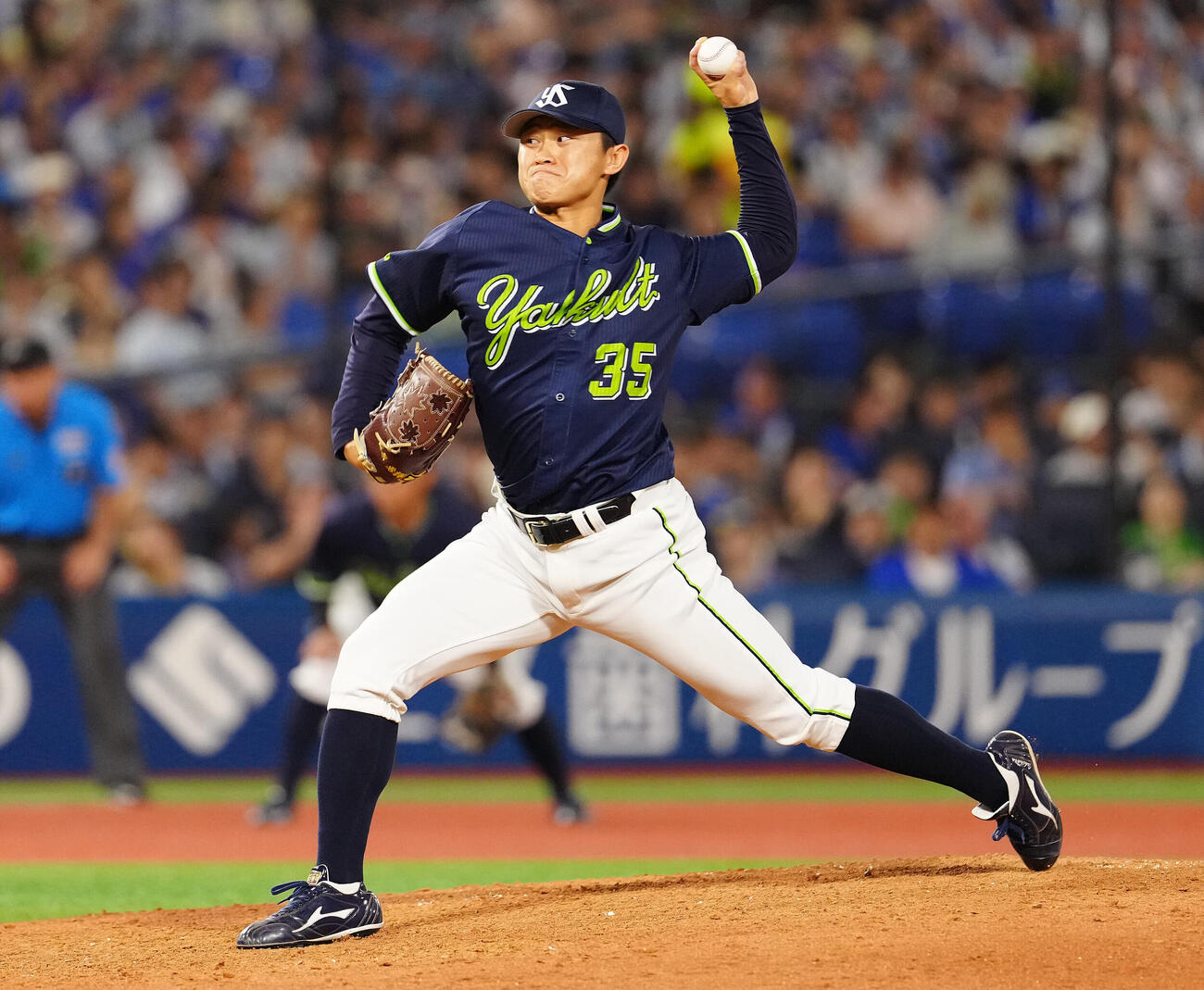 DeNA対ヤクルト　8回裏から4番手で登板したヤクルト石原勇輝（撮影・鈴木みどり）