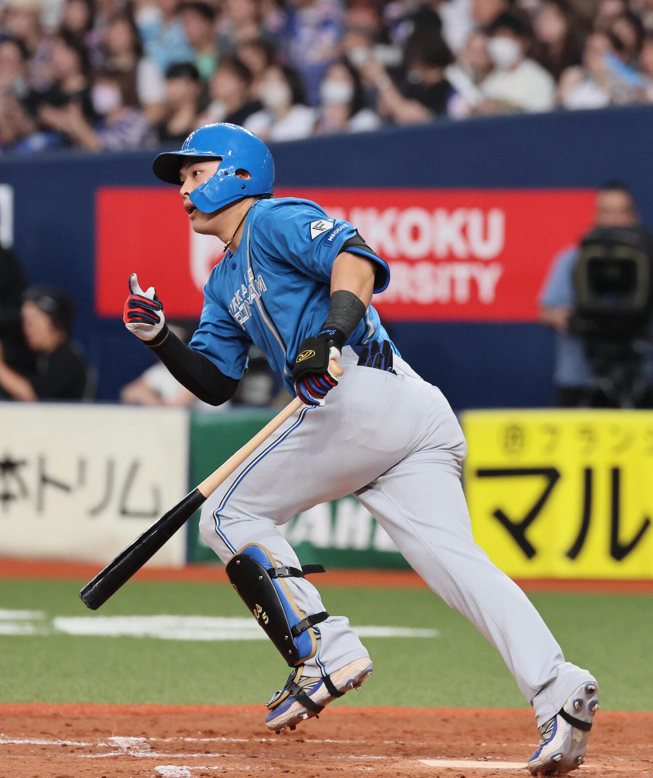 オリックス対日本ハム　4回表日本ハム2死三塁、野村佑希は適時打を放つ（撮影・宮崎幸一）