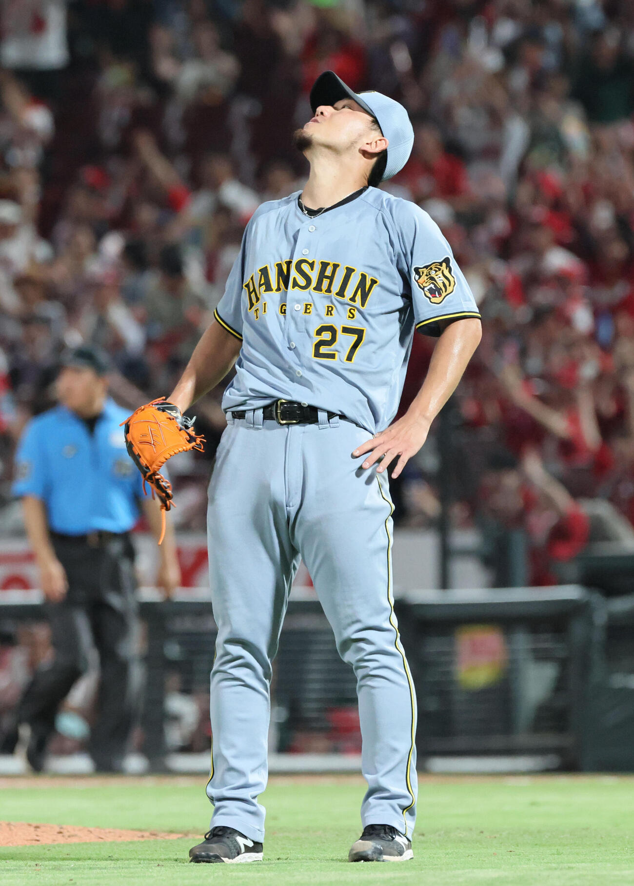 広島対阪神　6回裏広島無死、坂倉将吾に勝ち越し弾を浴びた伊藤将司（撮影・加藤孝規）