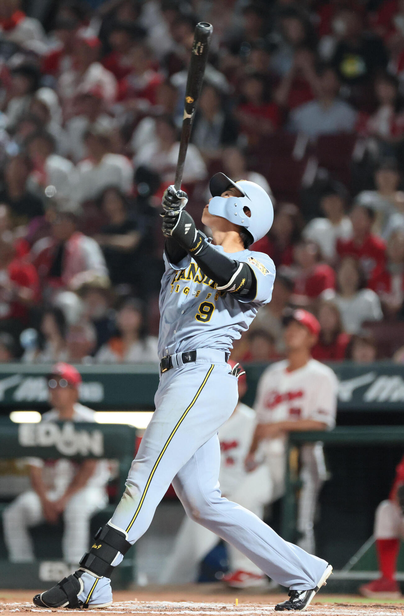 広島対阪神　8回表阪神2死一塁、立石正広は一塁内野フライ（撮影・加藤孝規）