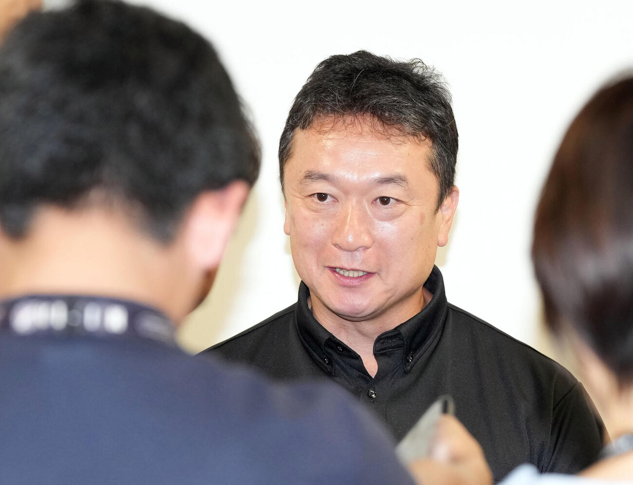 取材に応じるソフトバンク三笠杉彦GM（撮影・たえ見朱実）