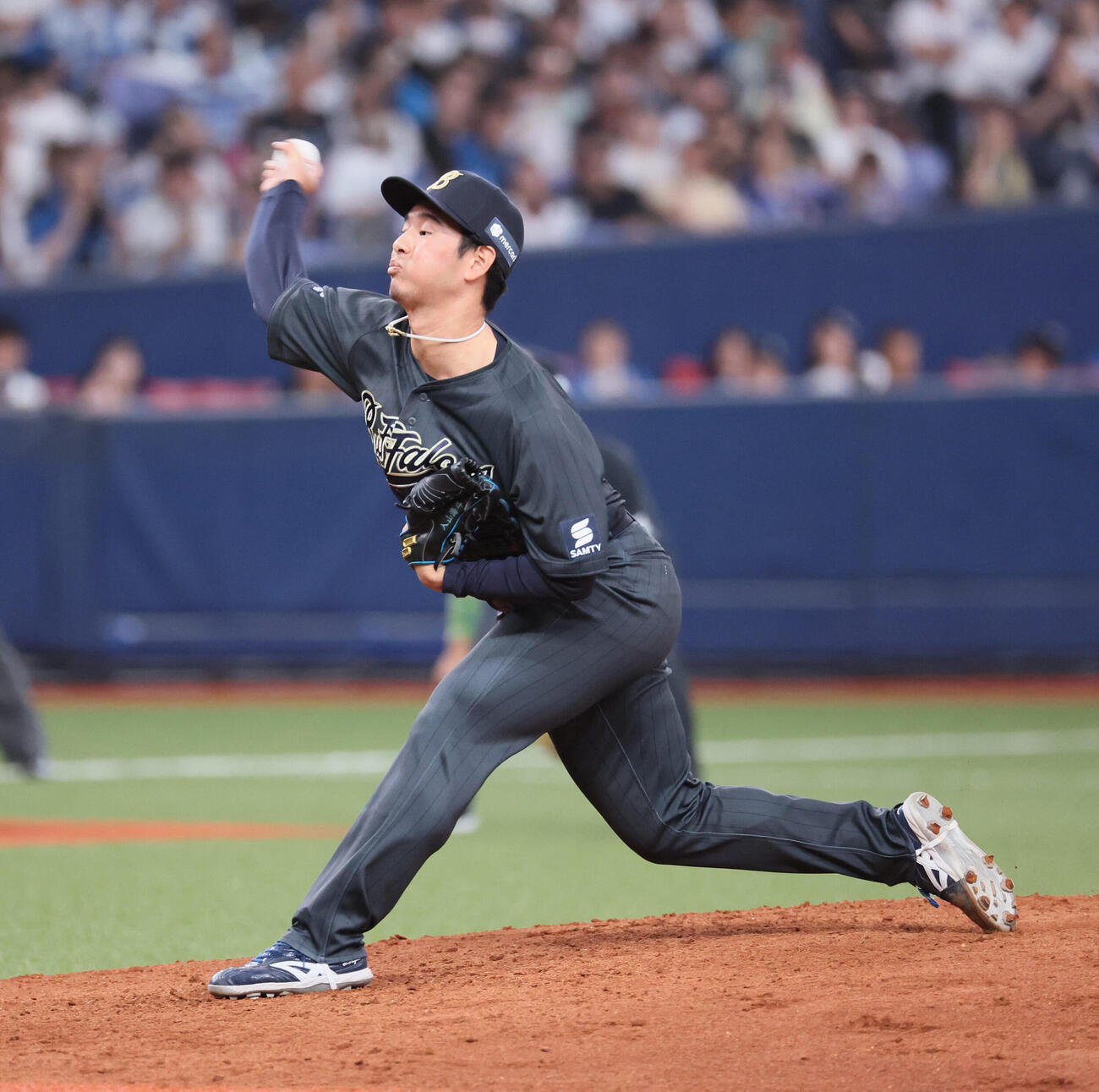 オリックス対日本ハム　オリックス2番手の入山海斗（撮影・宮崎幸一）