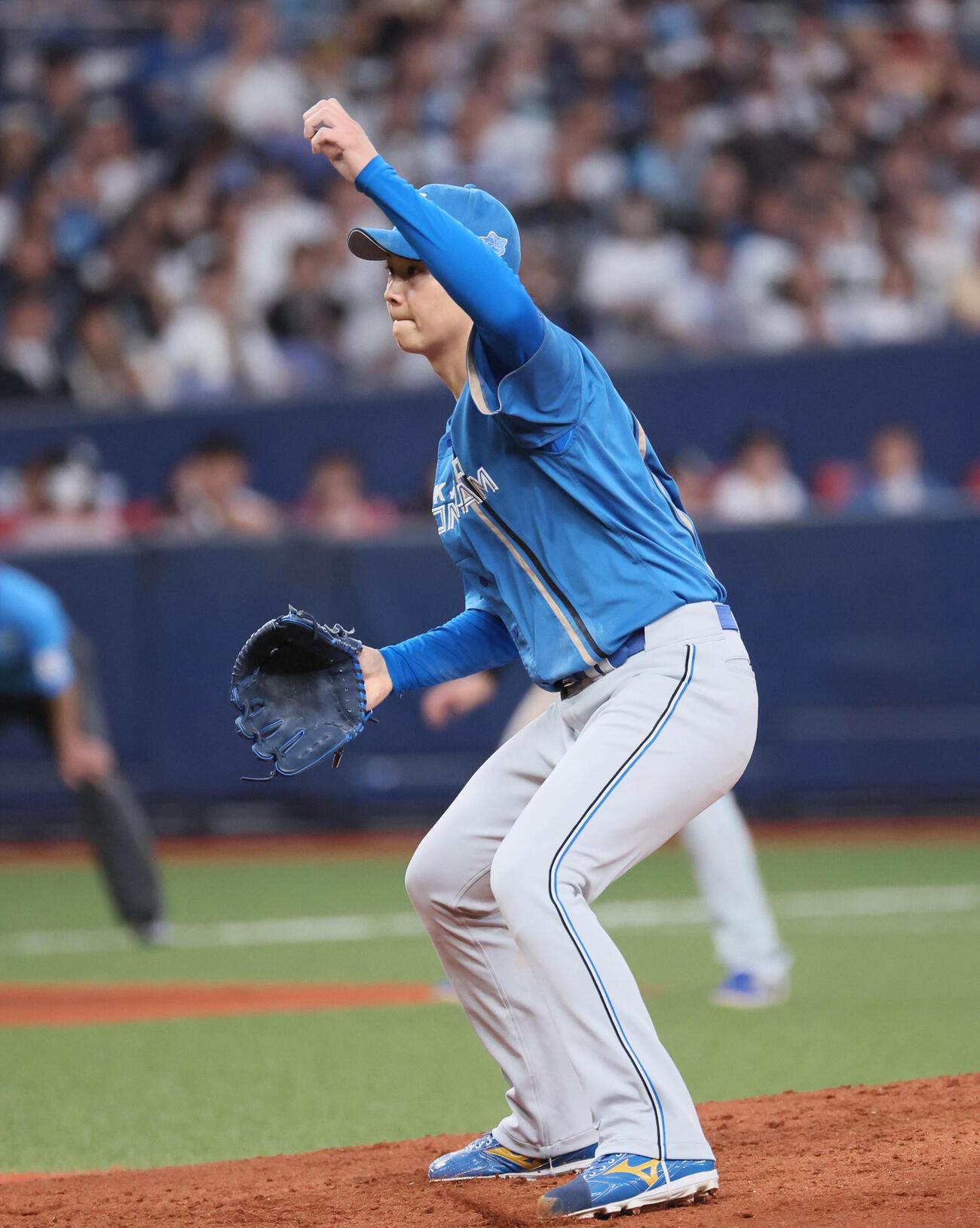 オリックス対日本ハム　日本ハム先発の山崎福也（撮影・宮崎幸一）