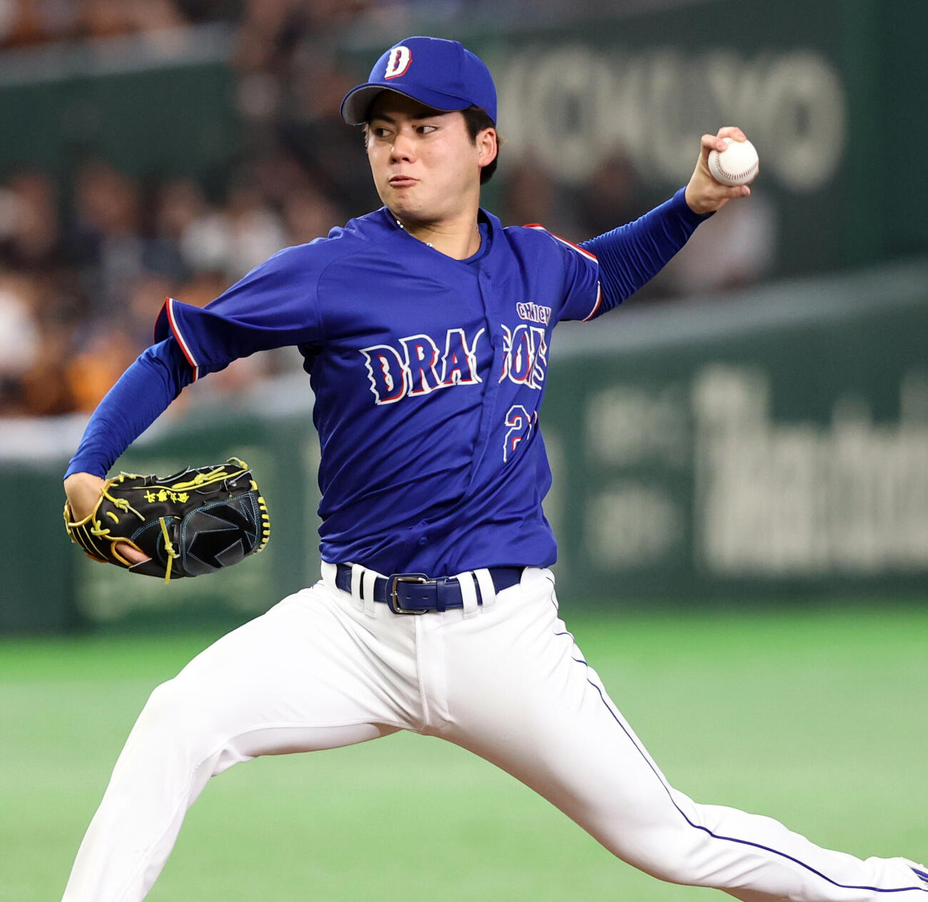 巨人対中日　中日先発の金丸夢斗（撮影・浅見桂子）
