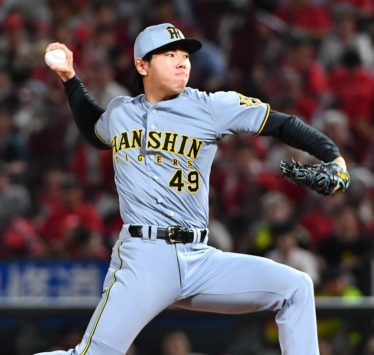広島対阪神　7回裏から登板した、阪神2番手の工藤泰成（撮影・岩下翔太）