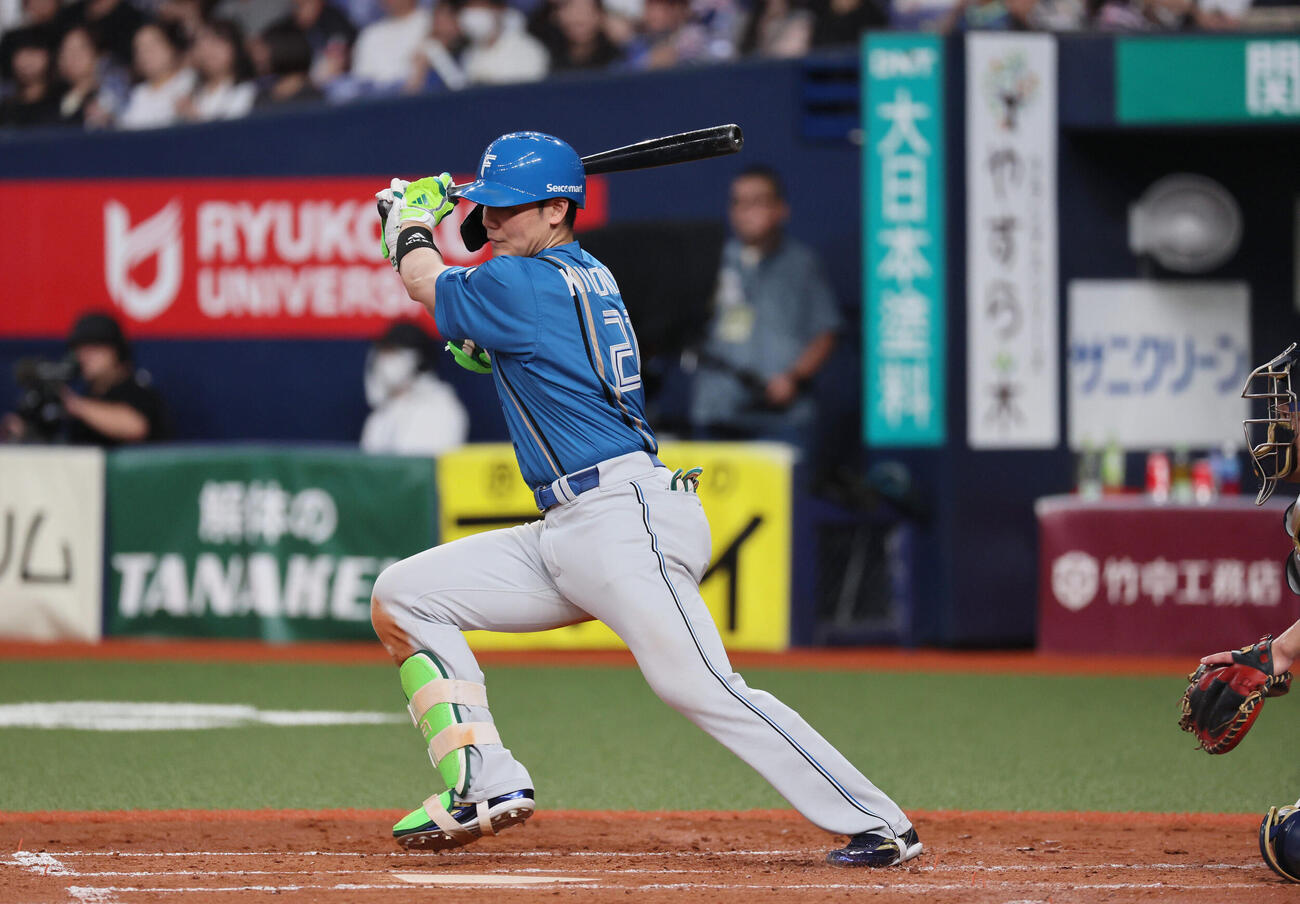 オリックス対日本ハム　3回表日本ハム1死、清宮幸太郎は安打を放つ（撮影・宮崎幸一）