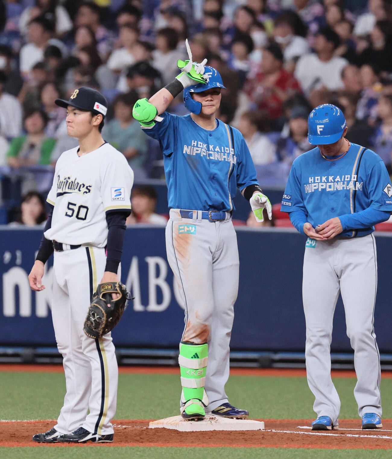 オリックス対日本ハム　3回表日本ハム1死、清宮幸太郎は安打を放つ（撮影・宮崎幸一）