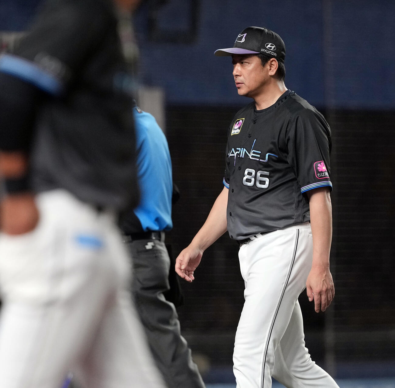 ロッテ対ソフトバンク　ソフトバンクに3連敗を喫したロッテサブロー監督（撮影・たえ見朱実）