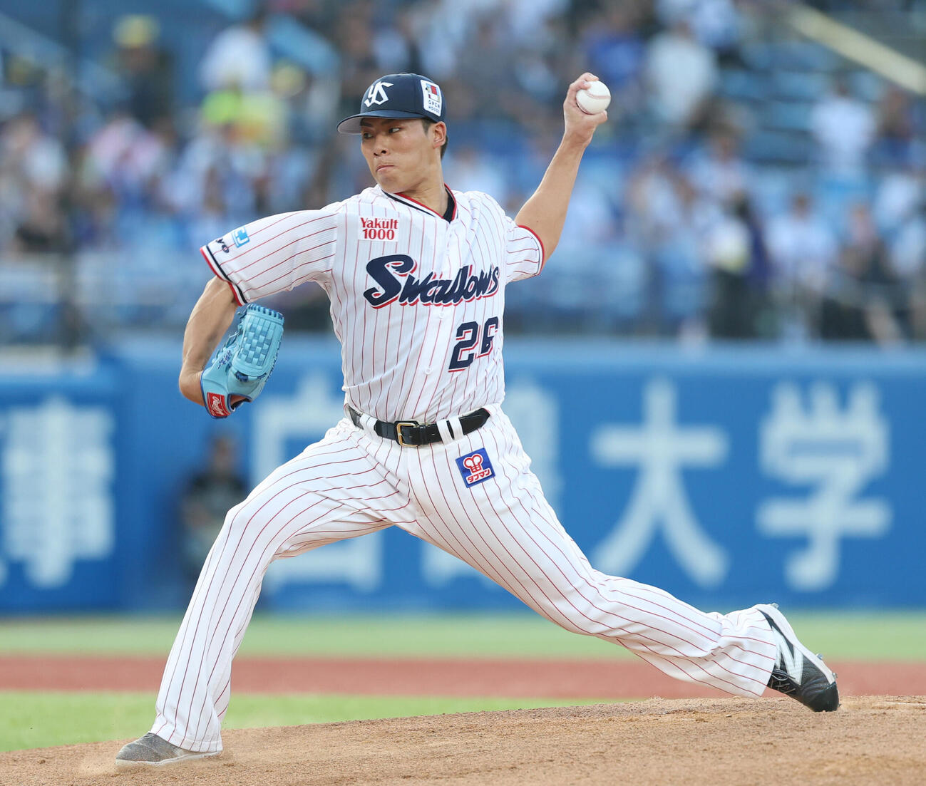ヤクルト対中日　先発し力投するヤクルト山野太一（撮影・増田悦実）