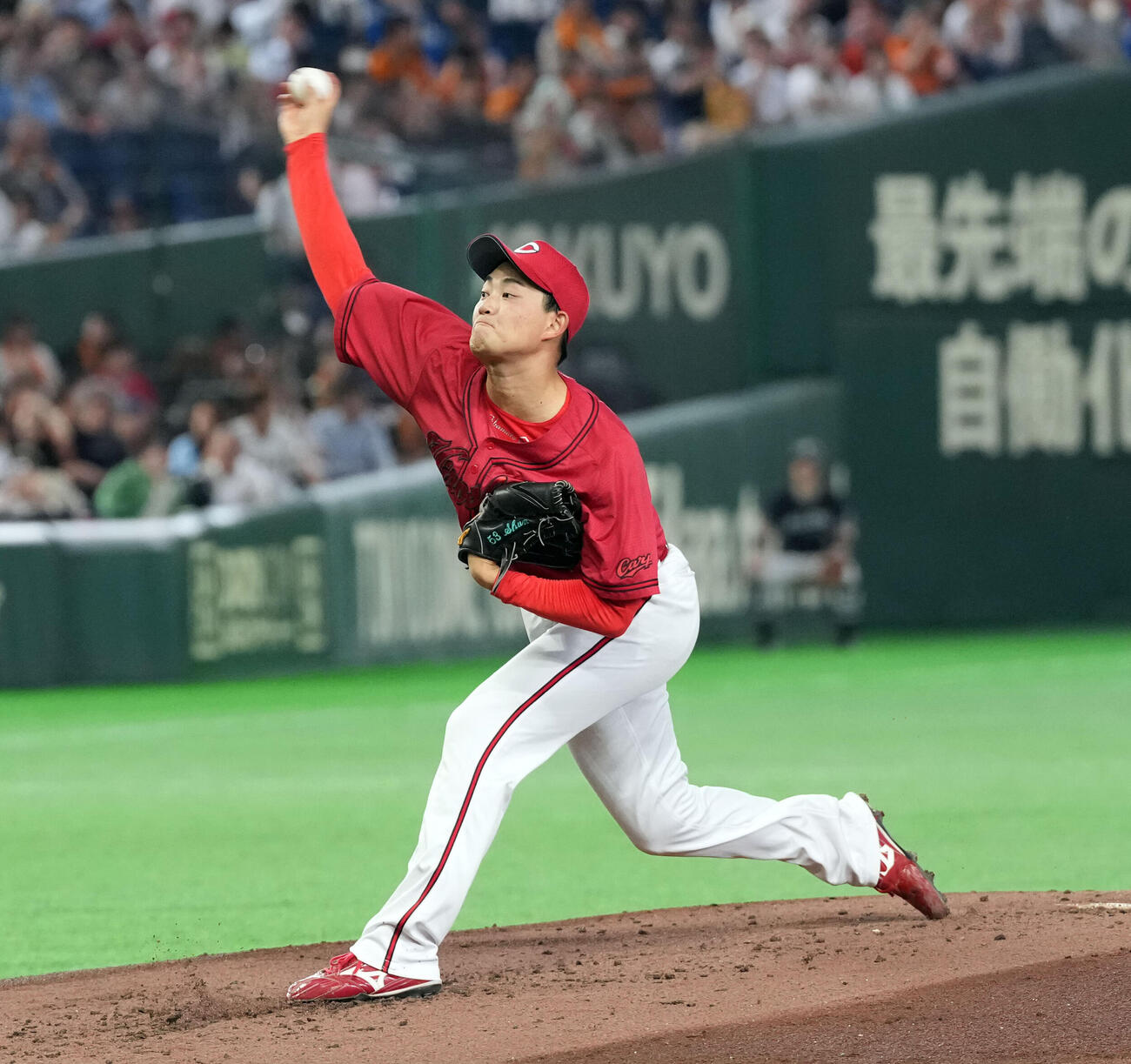 巨人対広島　広島の先発岡本駿（撮影・たえ見朱実）