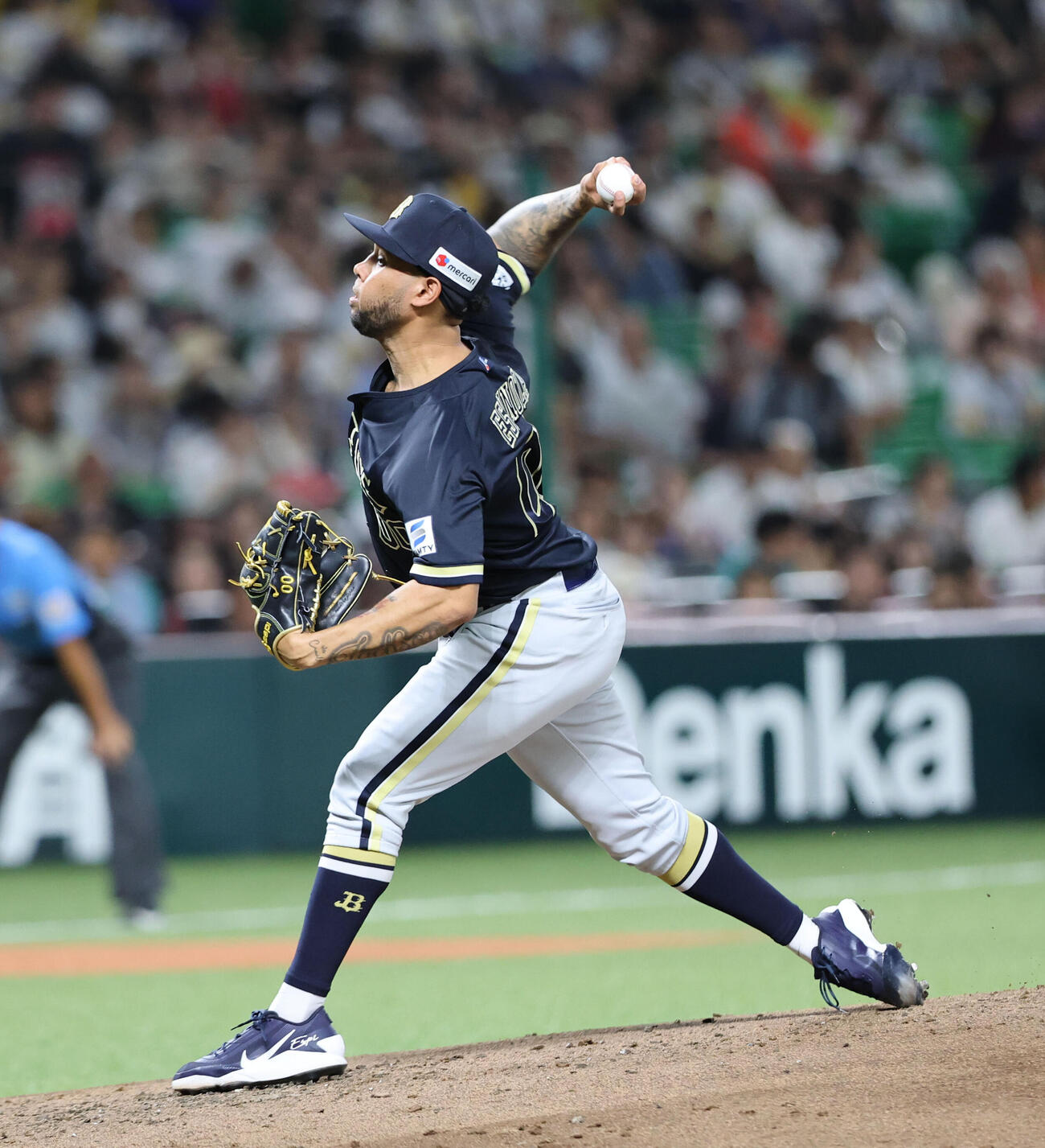 ソフトバンク対オリックス　オリックス先発のエスピノーザ（撮影・梅根麻紀）