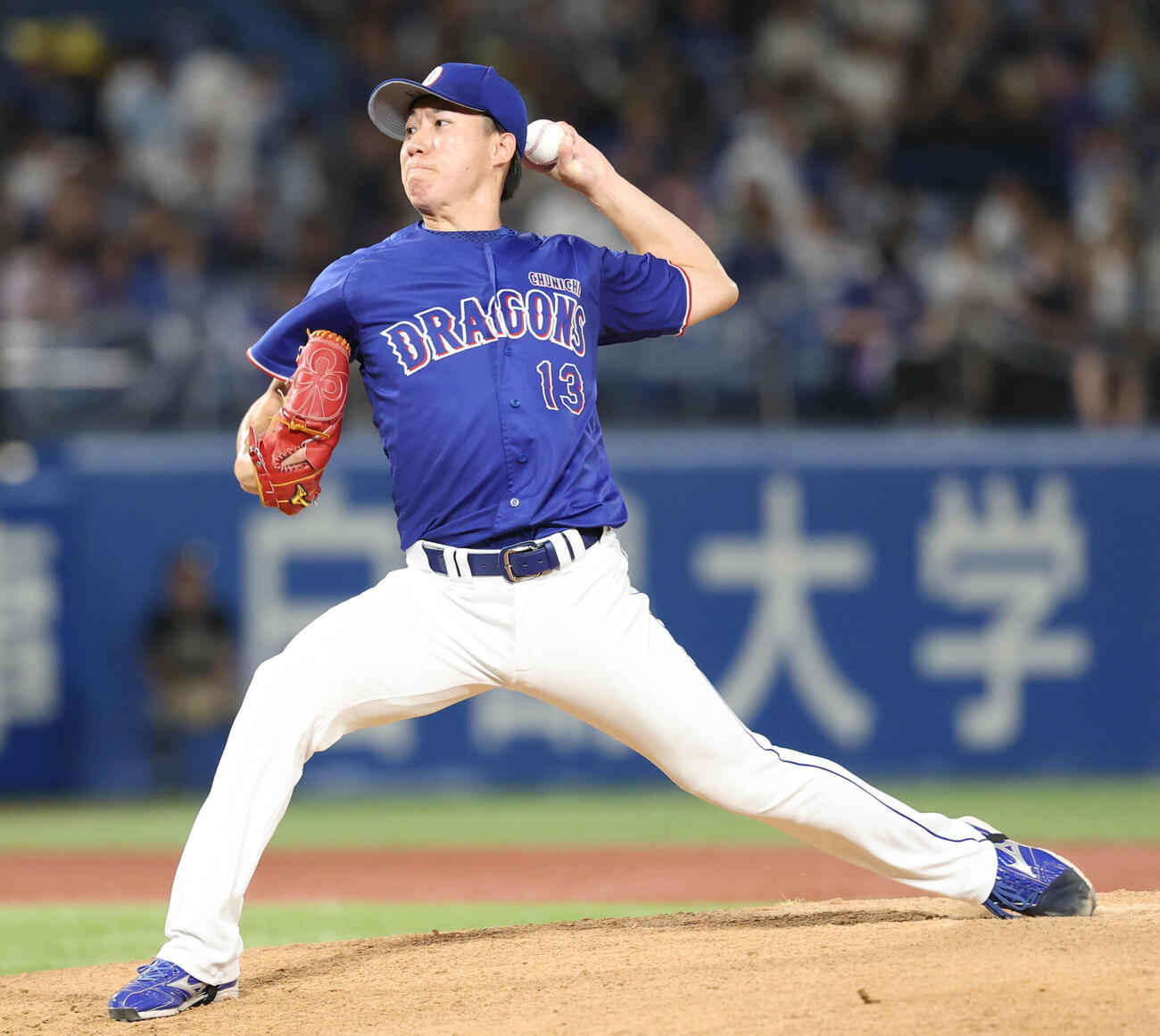 ヤクルト対中日　中日3番手で登板し力投する橋本侑樹（撮影・増田悦実）