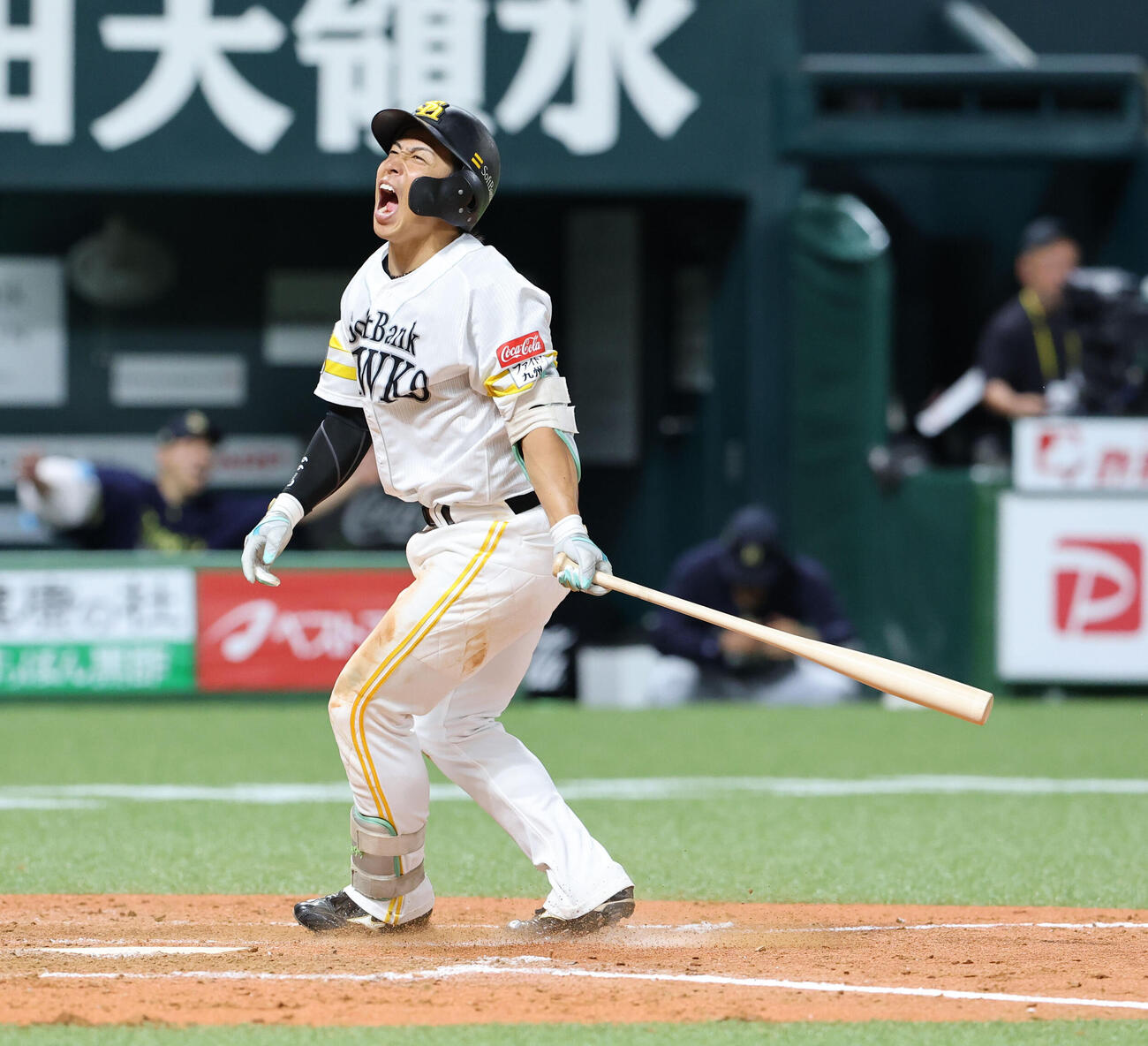 ソフトバンク対オリックス　9回裏ソフトバンク2死二塁、野村勇は空振りの三振に終わる（撮影・梅根麻紀）