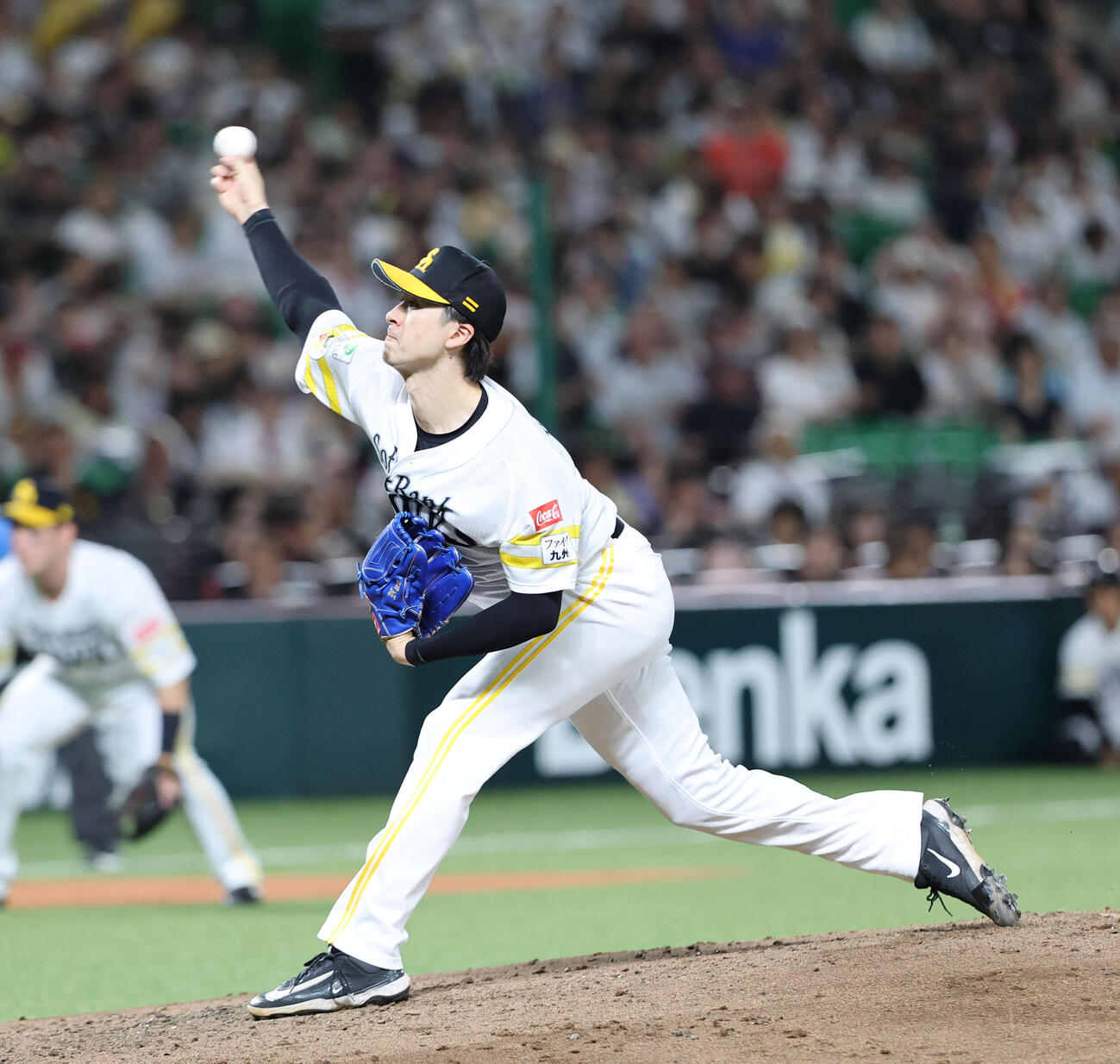 ソフトバンク対オリックス　先発のソフトバンク上沢直之（撮影・梅根麻紀）