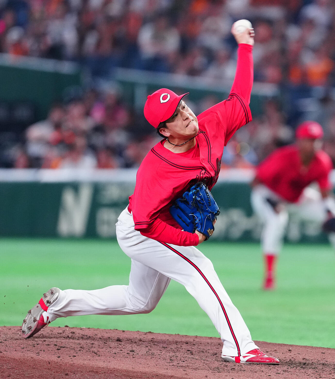 巨人対広島　7回裏から3番手で登板した広島黒原拓未（撮影・鈴木みどり）