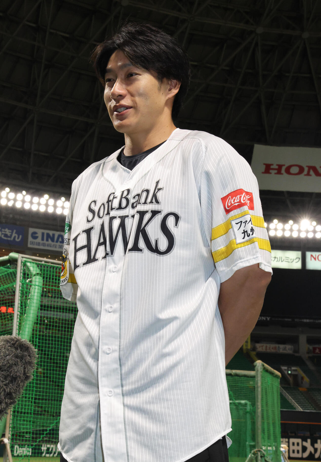 ソフトバンク対オリックス　プラスワン投票で「マイナビオールスターゲーム2026」に選出された柳田悠岐（撮影・梅根麻紀）