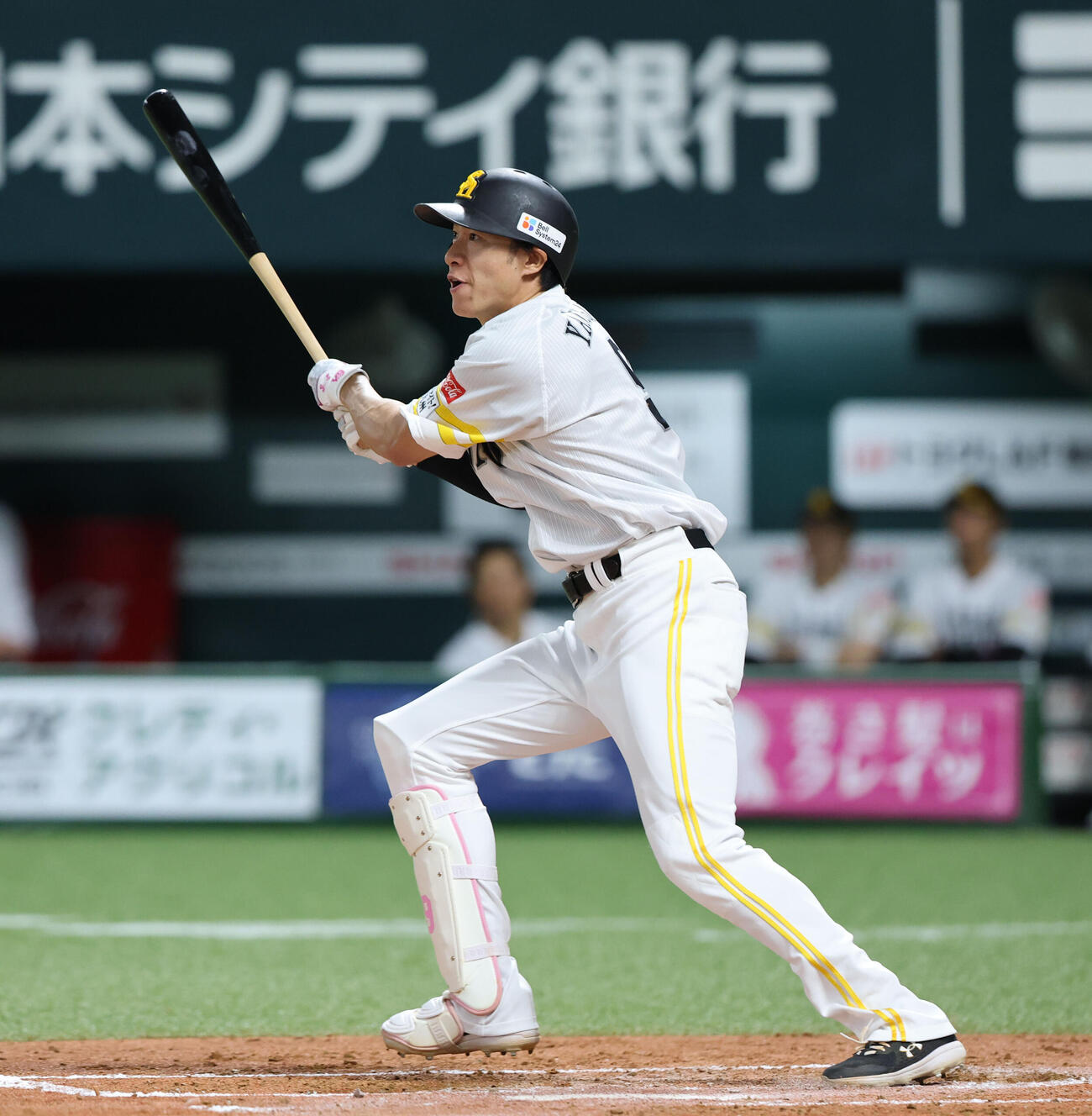 ソフトバンク対オリックス　1回裏ソフトバンク無死二、三塁、柳田悠岐は左前適時打を放つ（撮影・梅根麻紀）