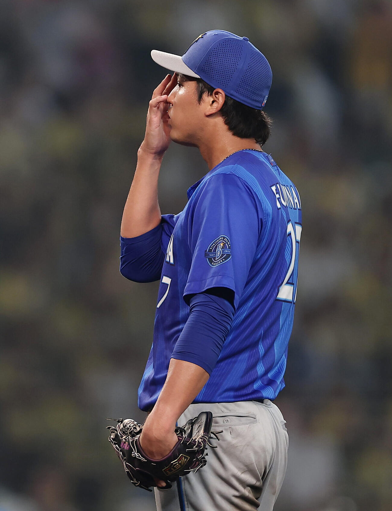 阪神対DeNA 3回裏阪神2死満塁、伏見寅威に同点適時打を許した藤浪晋太郎（撮影・前田充）