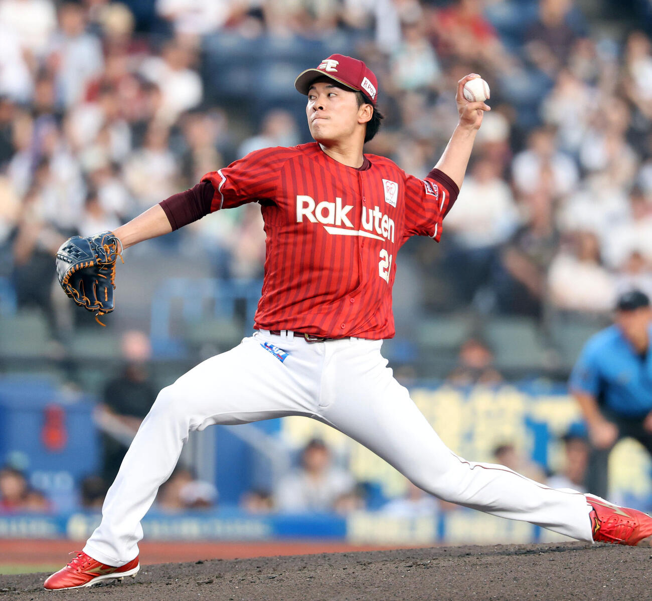 ロッテ対楽天　楽天先発の早川隆久（撮影・浅見桂子）