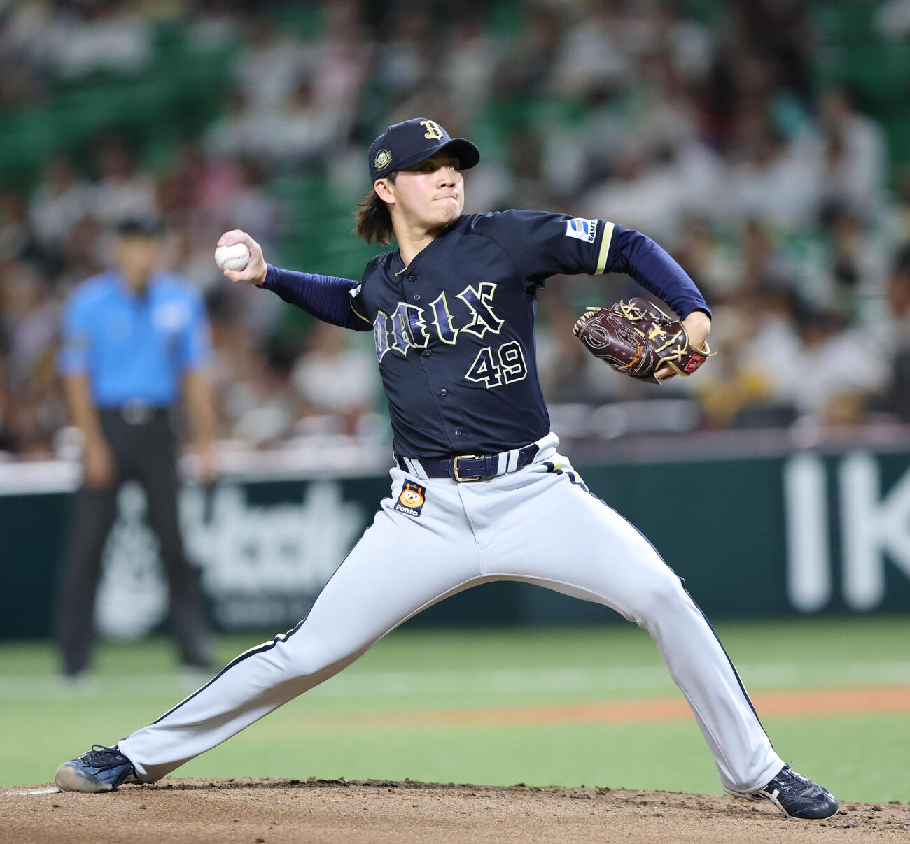 ソフトバンク対オリックス　オリックス先発の片山楽生（撮影・梅根麻紀）