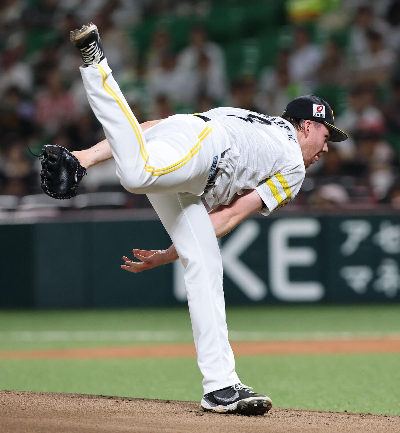 ソフトバンク対オリックス　力投するソフトバンク先発のスチュワート（撮影・梅根麻紀）