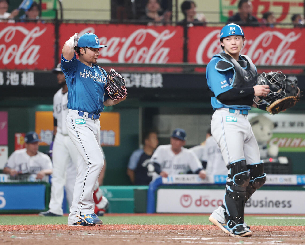 西武対日本ハム　3回裏西武無死一塁、蛭間拓哉に適時打を浴びた伊藤大海（撮影・宮地輝）