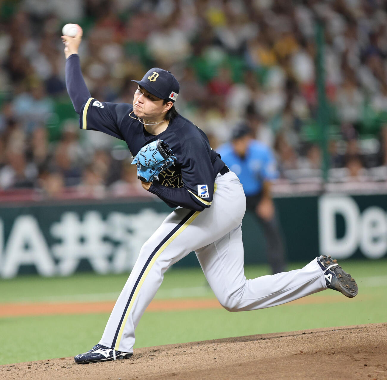 ソフトバンク対オリックス　オリックス先発の山口廉王（撮影・梅根麻紀）