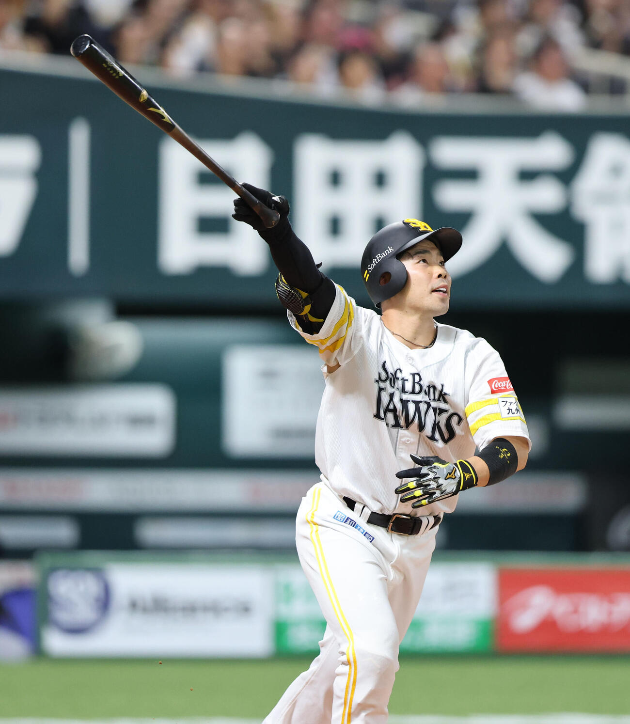 ソフトバンク対オリックス　7回裏ソフトバンク無死、近藤健介は右中間本塁打を放つ（撮影・梅根麻紀）
