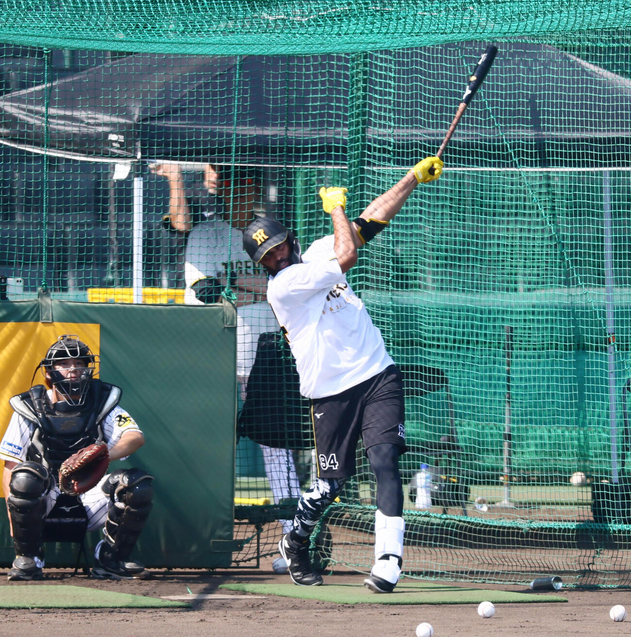 阪神対巨人打撃練習する阪神デルミス・ガルシア（撮影・加藤哉）