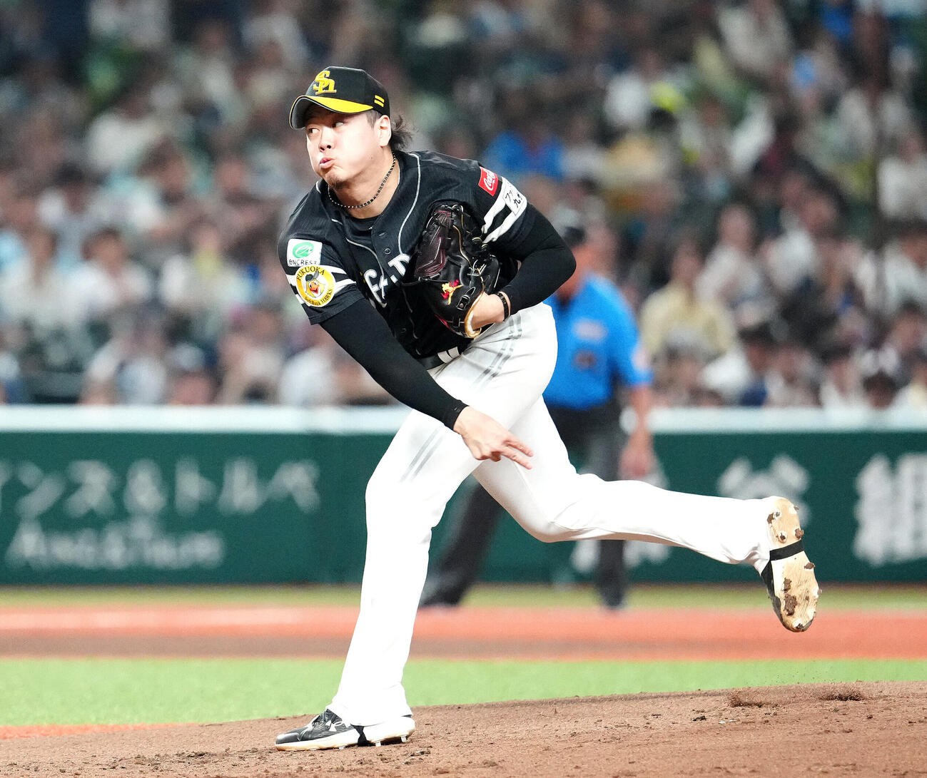 西武対ソフトバンク　ソフトバンク先発の上茶谷大河（撮影・江口和貴）