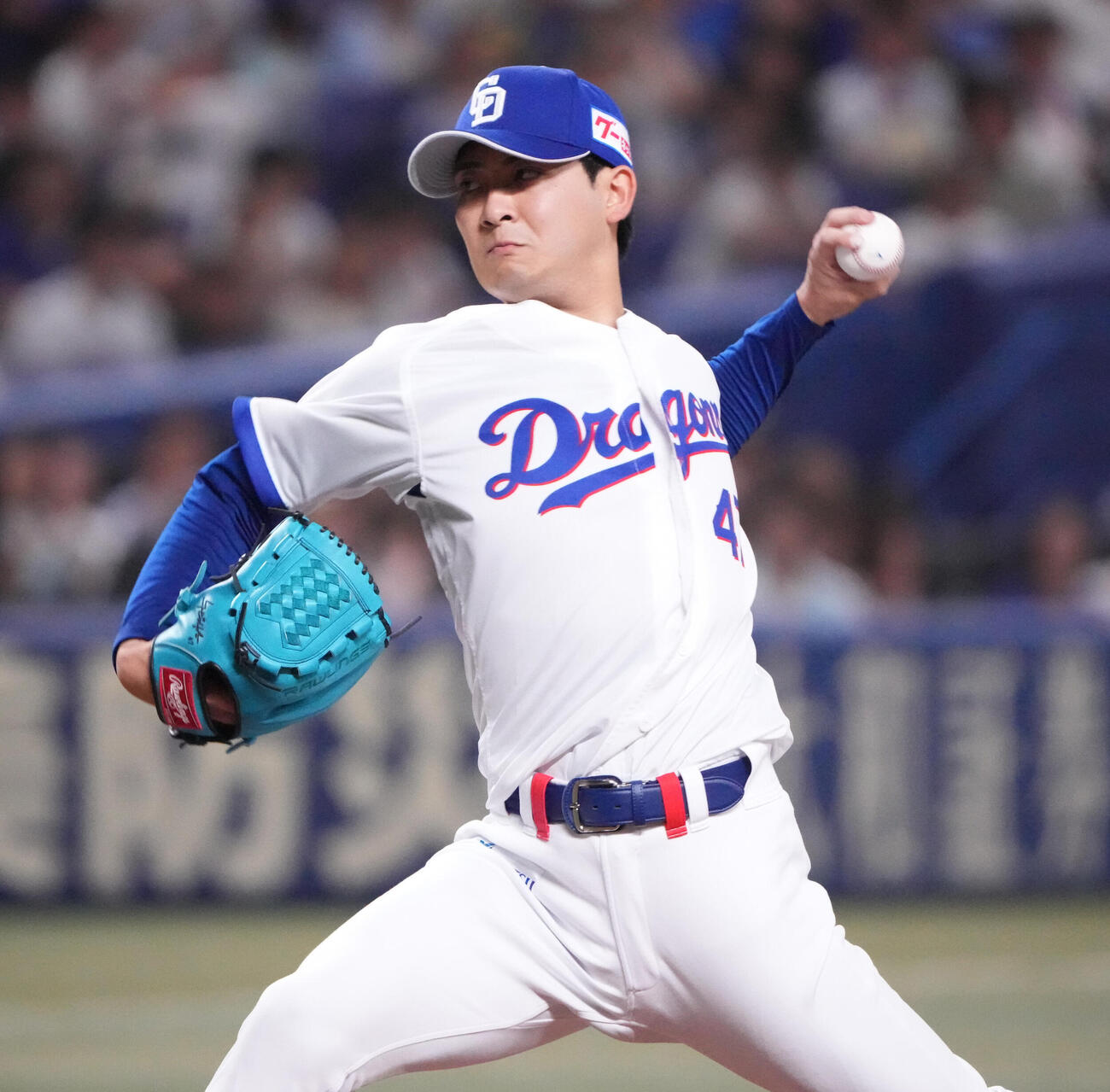 中日対DeNA 9回表、中日4番手で登板する吉田聖弥（撮影・森本幸一）