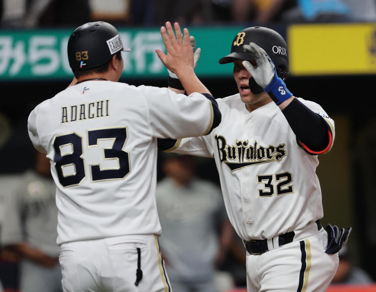 オリックス対ロッテ　7回裏オリックス1死、福永奨は本塁打を放ち生還（撮影・西尾就之）