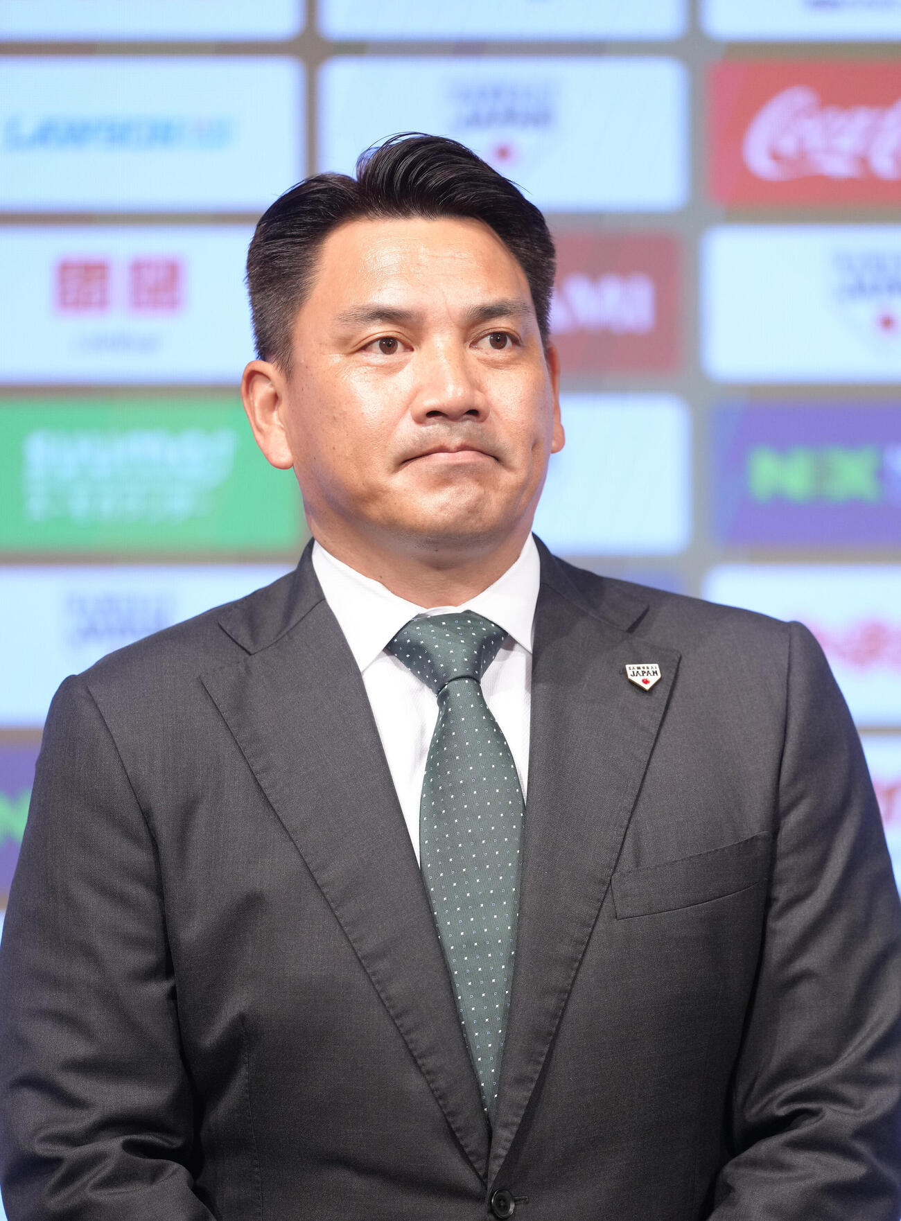 就任会見に臨む侍ジャパン井口資仁監督（撮影・足立雅史）