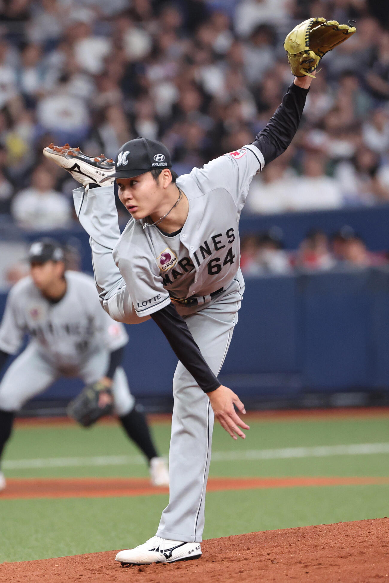 オリックス対ロッテ　力投するロッテ先発広池康志郎（撮影・西尾就之）