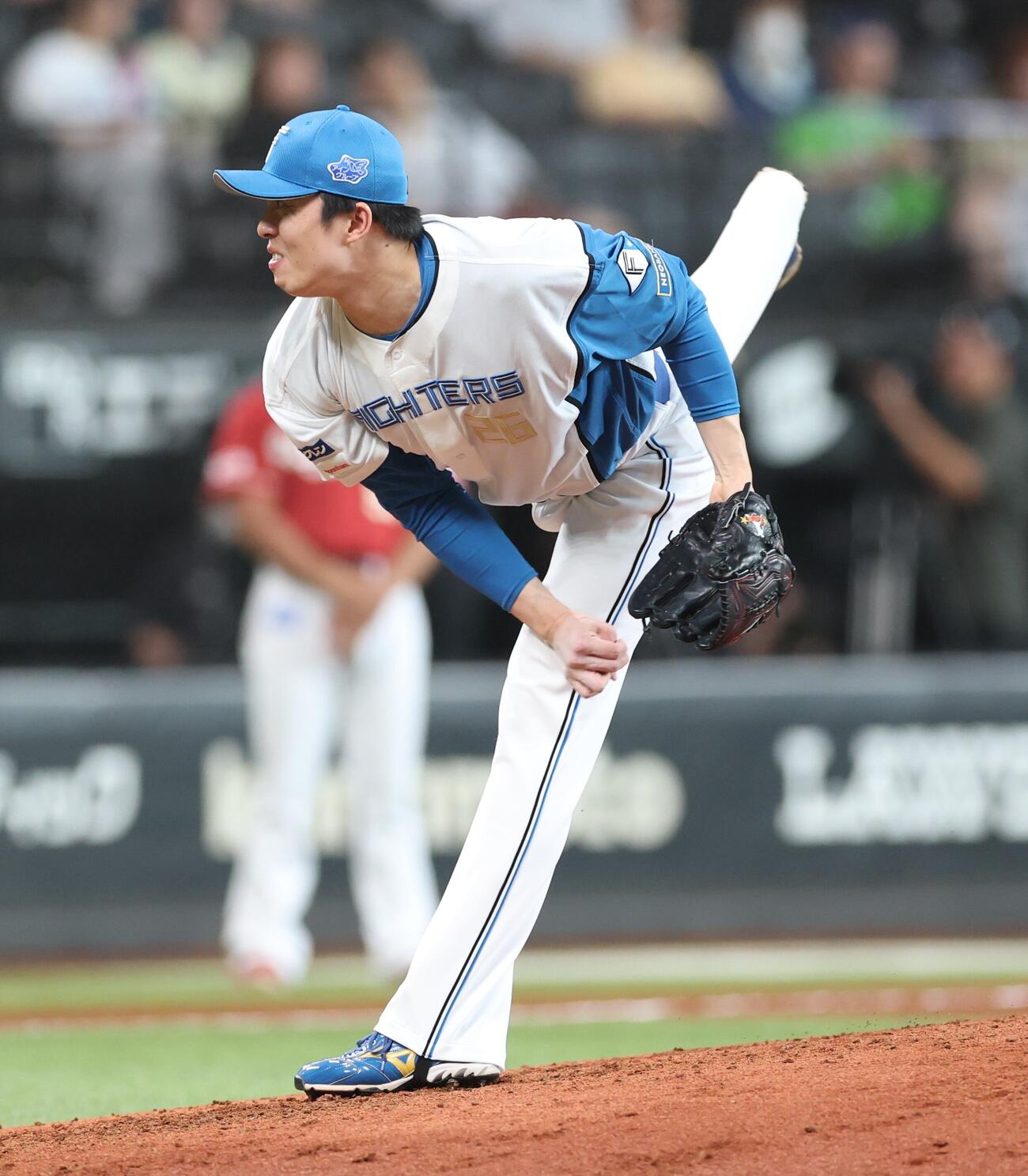 日本ハム対楽天　7回に登板の田中正義（撮影・黒川智章）