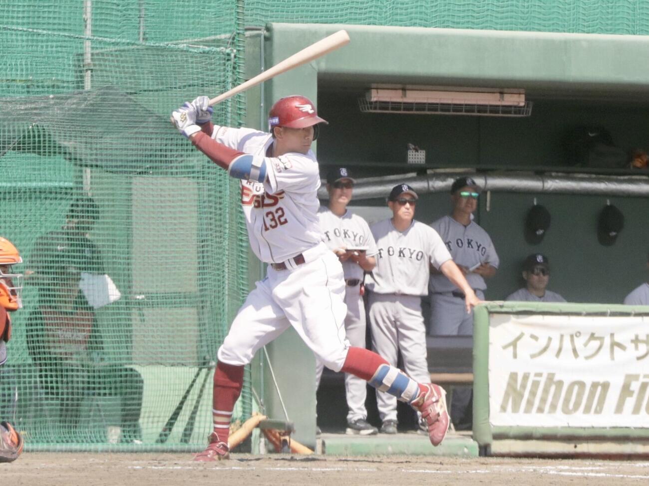 6月17日ファーム・リーグ楽天対巨人　打席に立つ楽天岸本佑也内野手（撮影・高橋香奈）