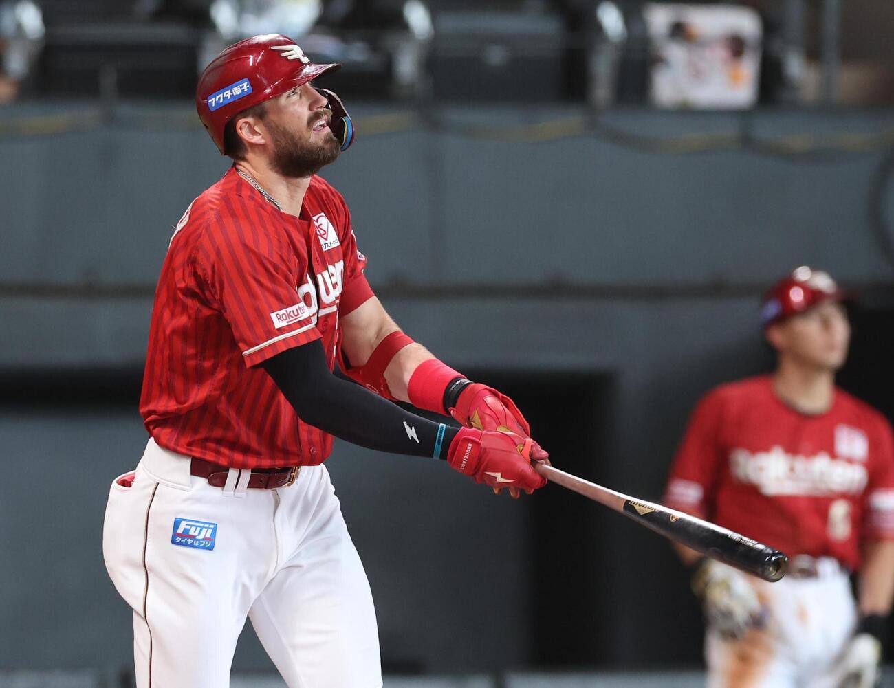 日本ハム対楽天　6回表楽天無死、本塁打を放つマッカスカー（撮影・黒川智章）