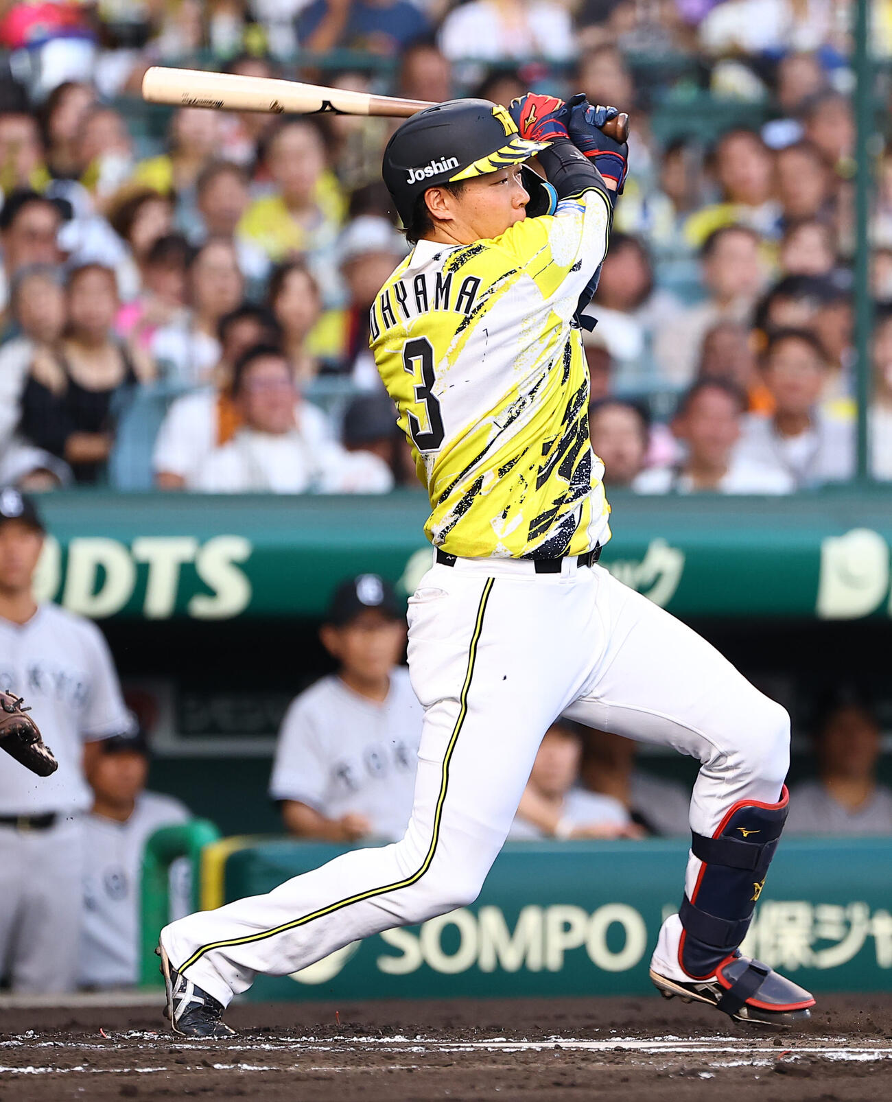 阪神対巨人　2回裏阪神無死、大山悠輔は安打を放つ（撮影・上田博志）