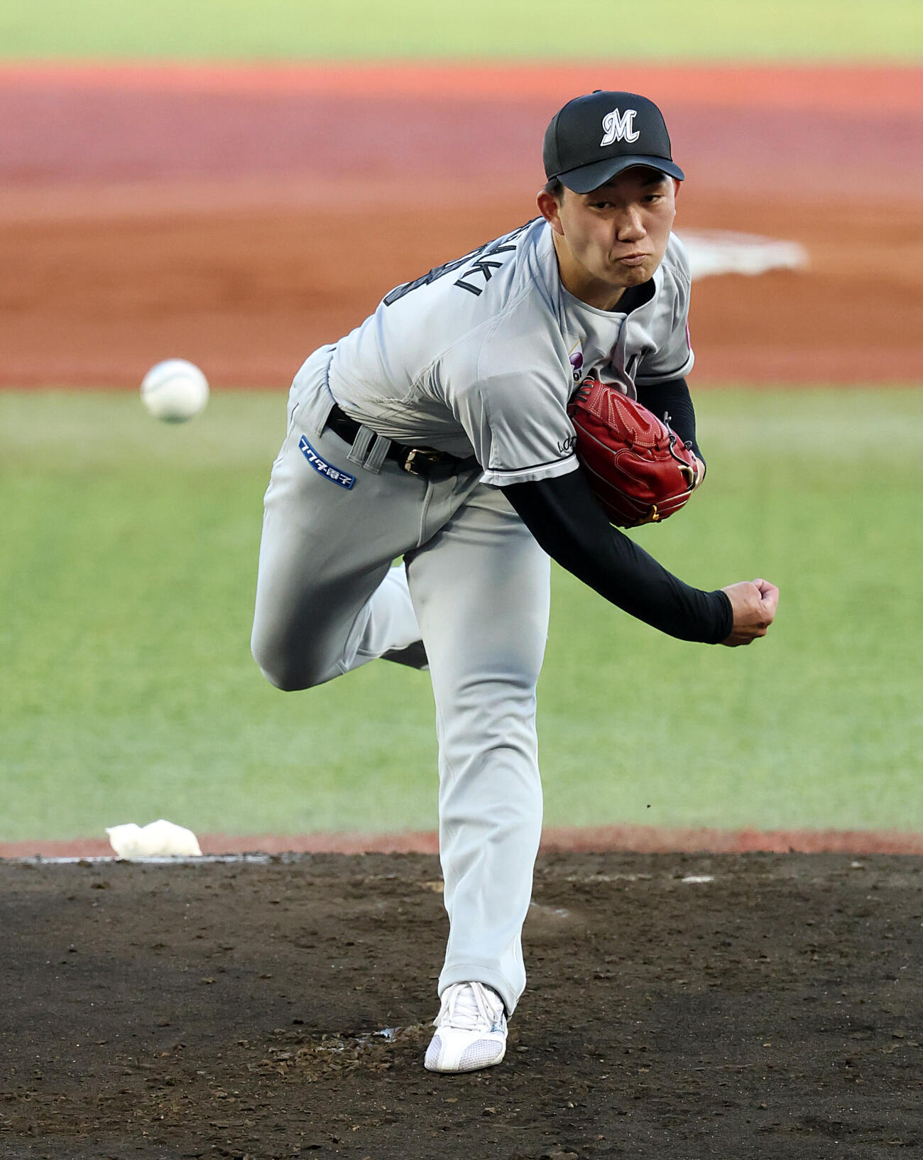 セ選抜対パ選抜　1回裏セ選抜2死三塁、打者佐々木泰への投球で153キロを計測した石垣元気（撮影・浅見桂子）