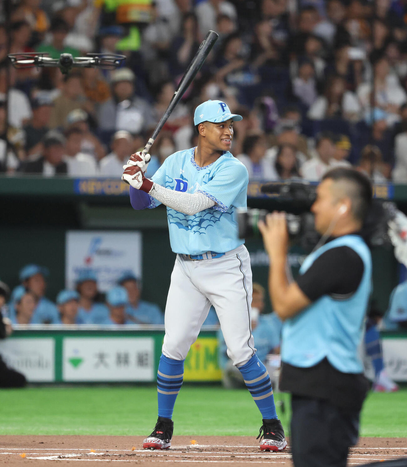 全セ対全パ　試合前、ホームランダービーに臨む日本ハム万波中正