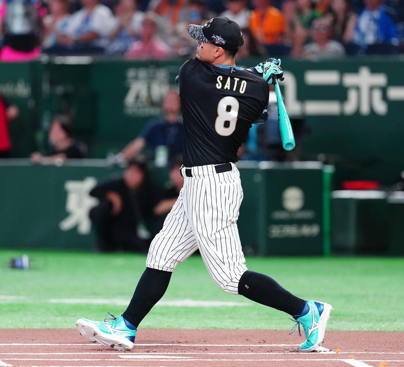 全セ対全パ　ホームランダービーで快音を響かせる阪神佐藤輝明（撮影・鈴木みどり）