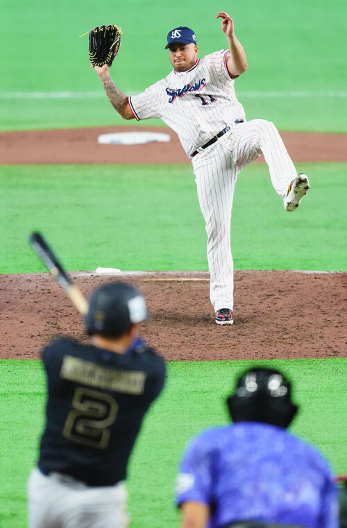 全セ対全パ　9回表、全セ8番手のキハダ（撮影・垰建太）